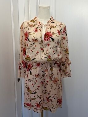 Rachel Zoe floral silk romper with back detail.